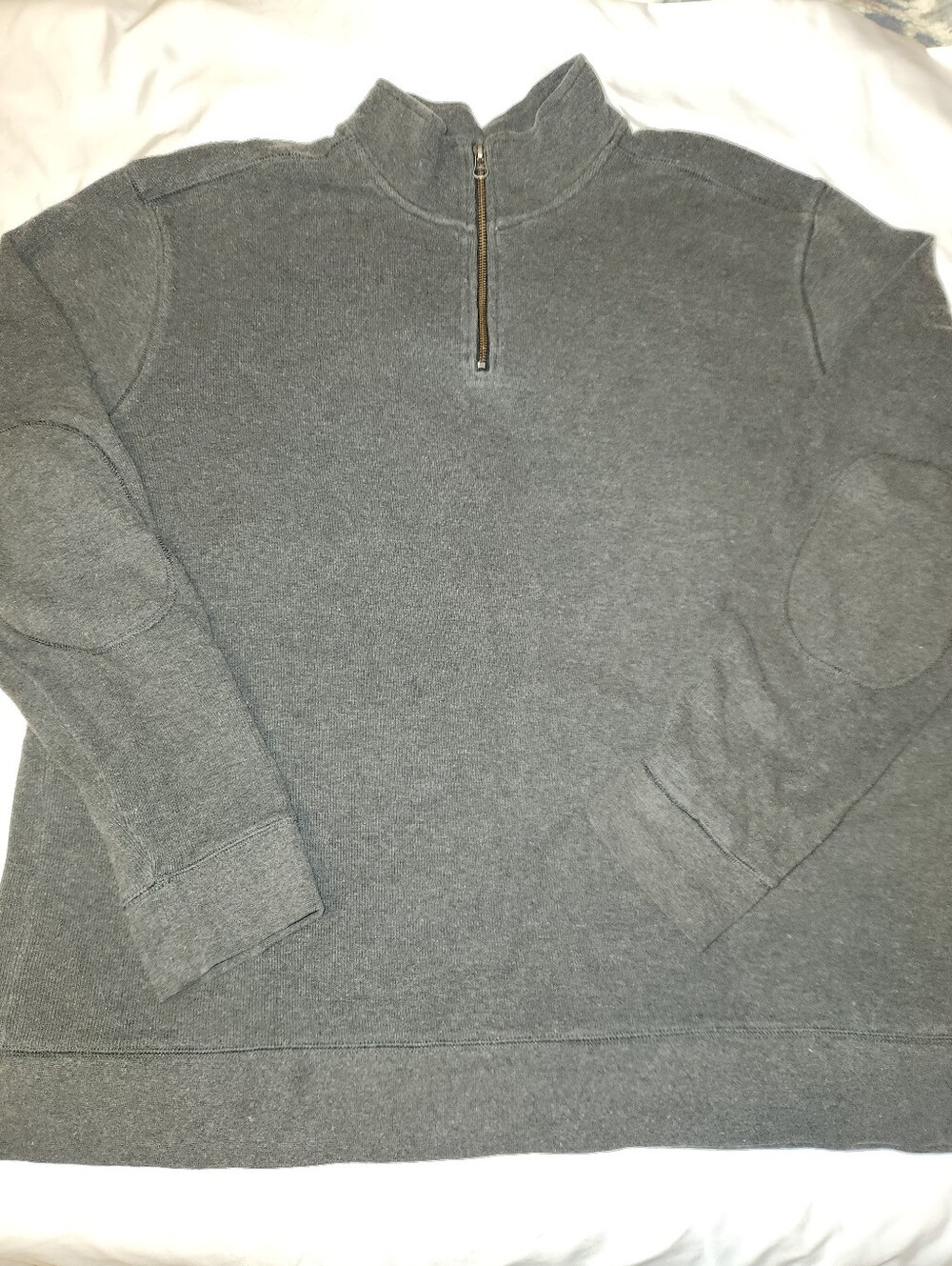 Carhartt Men's Charcoal Gray Half-Zip Pullover with Elbow Patches